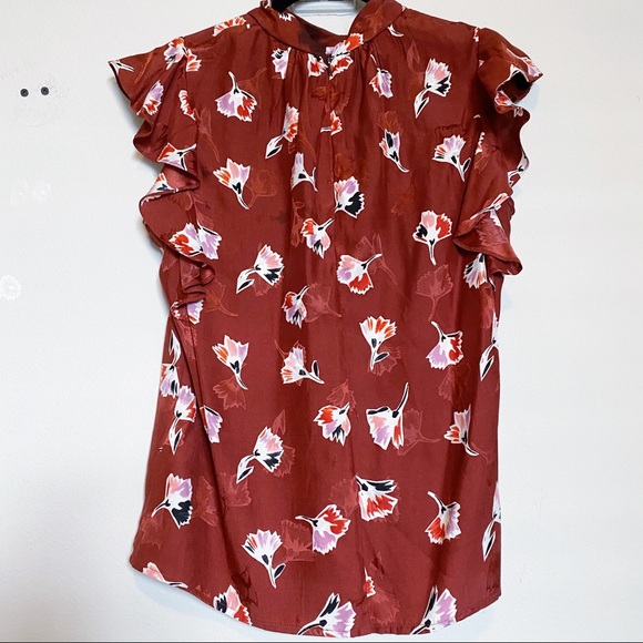 Rebecca Taylor Ikat Paintbrush Ruffle top - Picture 4 of 6